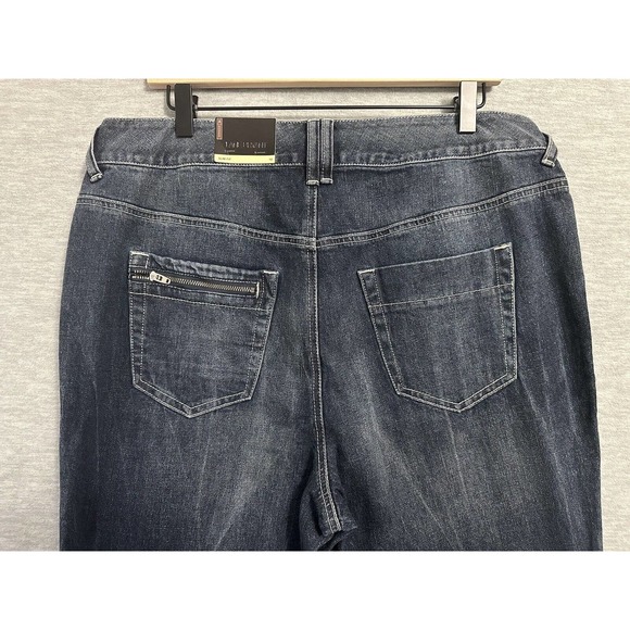 Lane Bryant 18 Womens Jeans Slim Fit Tapered Zipper Ankle Dark Blue Denim Wash - Picture 10 of 14